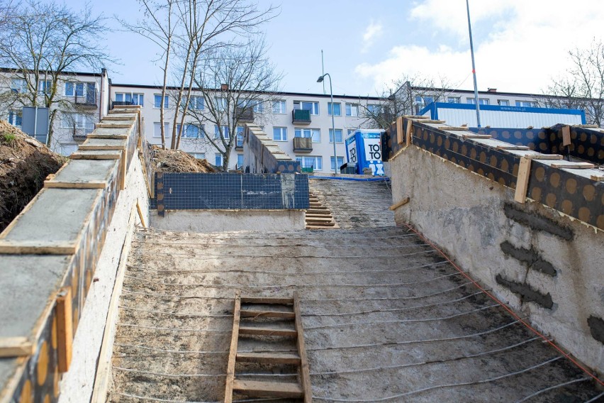 Trwa remont schodów widokowych na ul. Górnej w Słupsku.