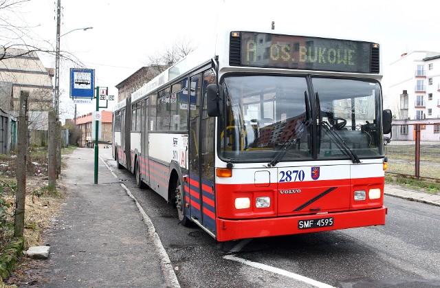 Zdjęcie ze stycznia 2013 roku, gdy autobus linii A startował z ulicy Studziennej