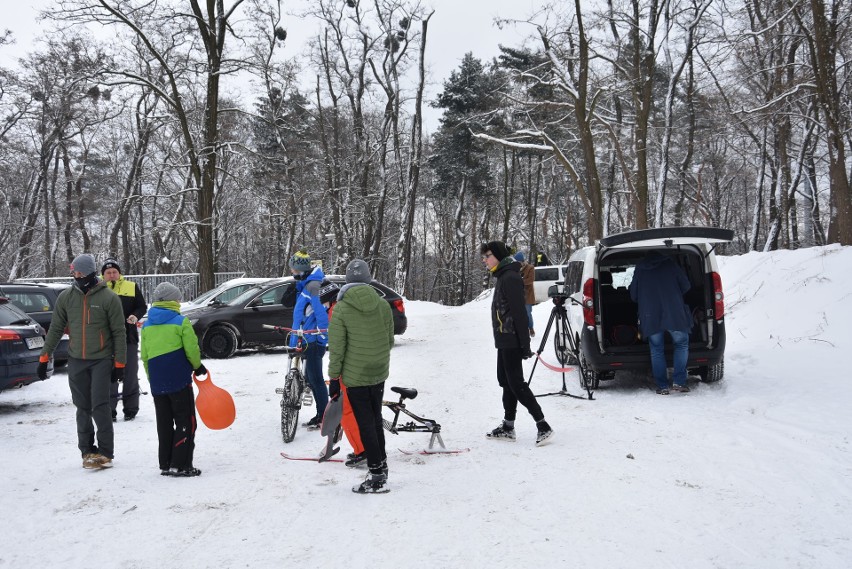 Rybnik. Saneczkarze opanowali Park Wiśniowiec. Są też...