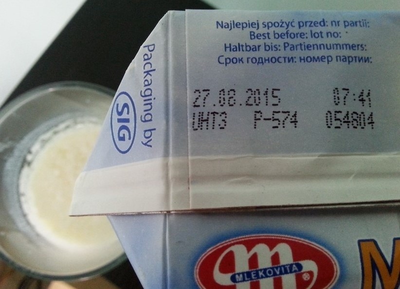 Data ważności na opakowaniu wskazywała, że mleko powinno być...