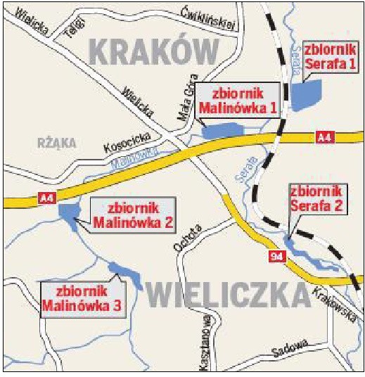 Cała inwestycja to pięć zbiorników między Krakowem a...