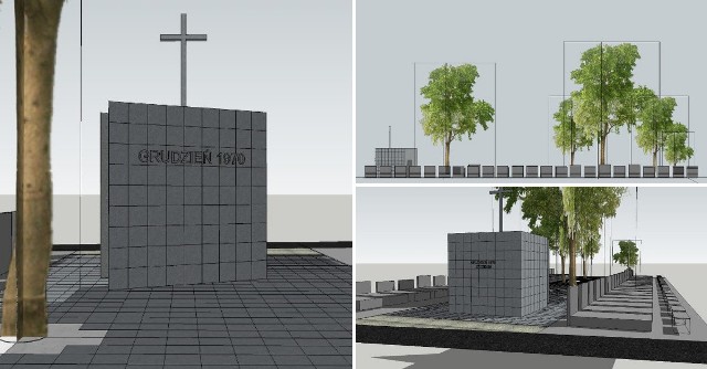 Będzie nowy pomnik w Szczecinie poświęcony ofiarom Grudnia '70 [WIZUALIZACJE]