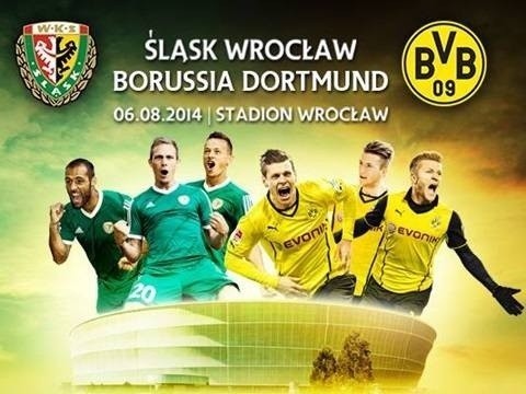 Śląsk Wrocław - Borussia Dortmund. Mecz towarzyski, środa, 6 sierpnia (6.08.14). Stadion Wrocław