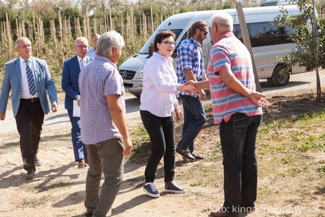 Premier Ewa Kopacz w WarcePremier Ewa Kopacz w Warce odwiedziła gospodarstwo sadownicze aby zobaczyć skutki suszy.