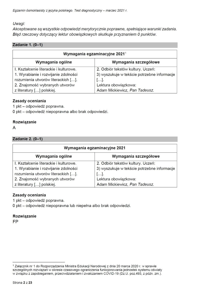 Próbny egzamin ósmoklasisty 2021: język polski. ARKUSZE CKE + ODPOWIEDZI CKE. Jakie tematy wypracowań pojawiły się na egzaminie 17.03.2021?