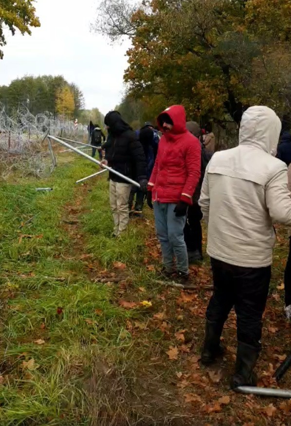 Szturm na granicy polsko-białoruskiej. Imigranci próbują sforsować zasieki! Słychać okrzyki: „Niemcy, Niemcy” [ZDJĘCIA, WIDEO]