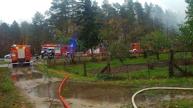 W niedzielę w godzinach porannych doszło do pożaru domu stojącego przy drodze krajowej nr 61. Dom drewniany, parterowy typu bliźniak, pokryty blachą