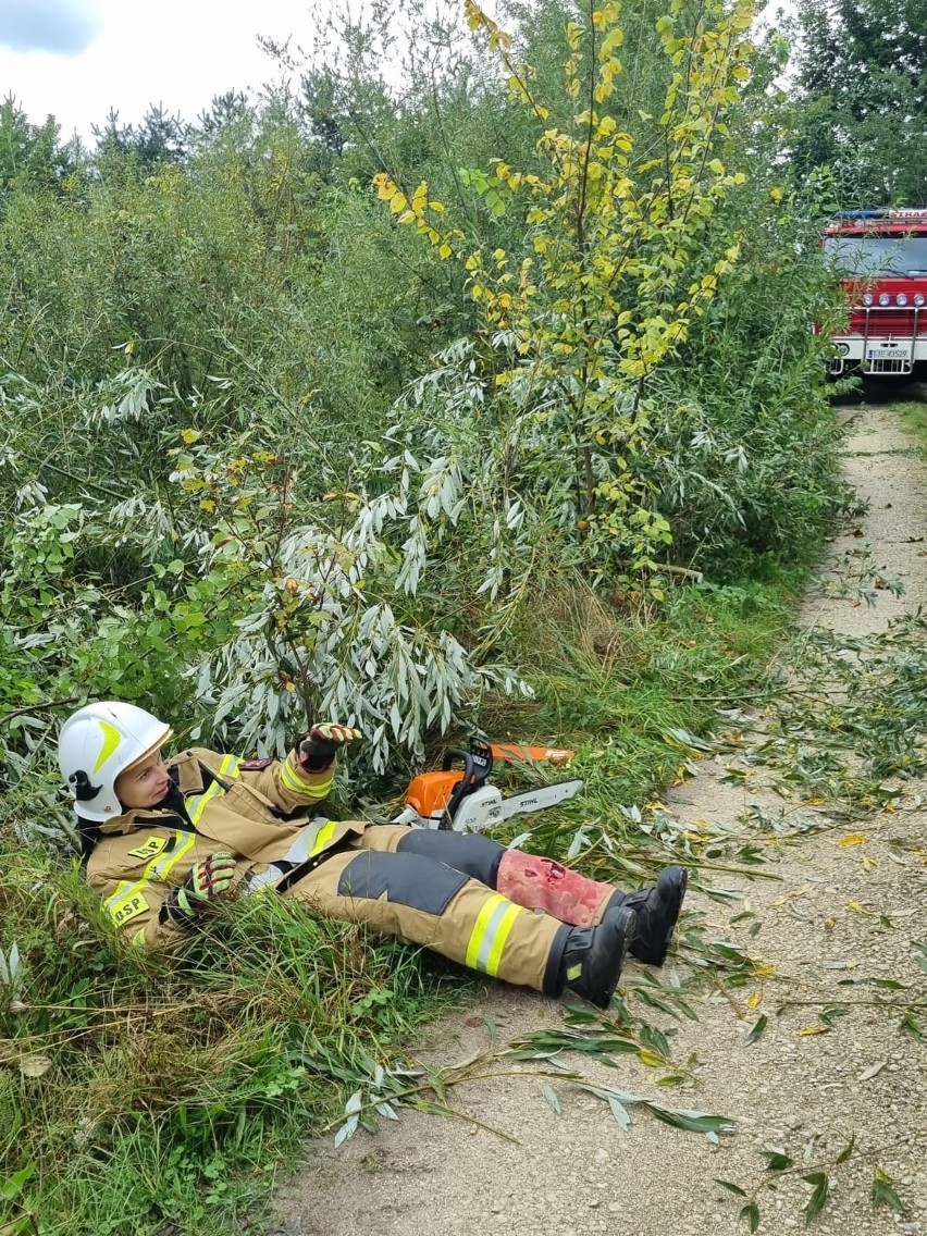 Wypadek samochodu, ewakuacja harcerzy i umacnianie wałów - jędrzejowscy strażacy ćwiczyli na rzekach