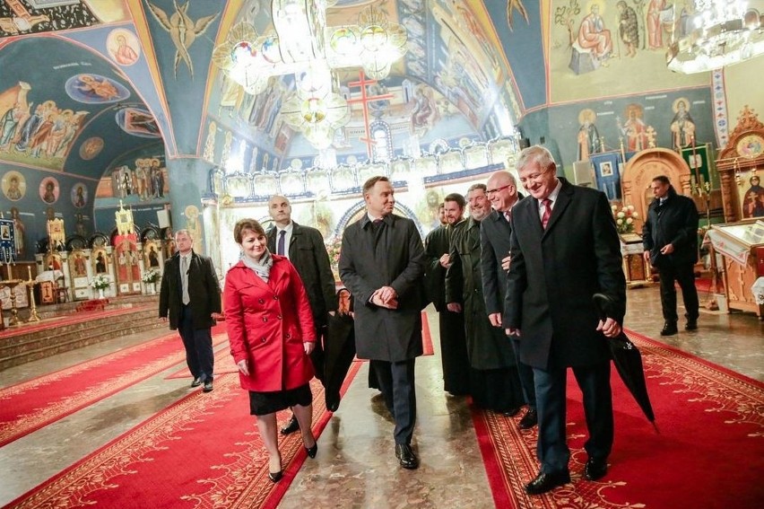 Prezydent Andrzej Duda oglądał sobór Św. Trójcy w Hajnówce