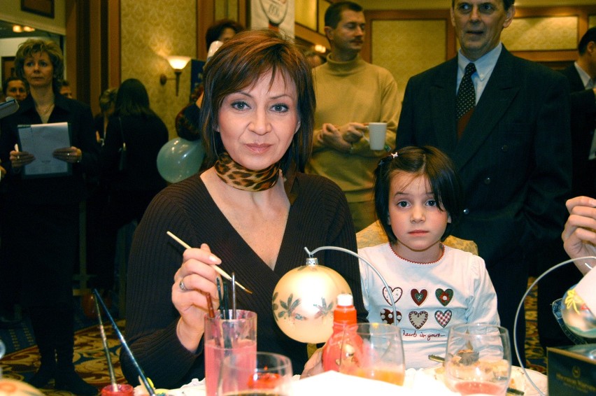 Grażyna Strachota z córką Gabrielą w 2004 roku