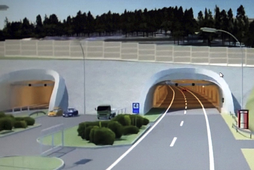 Planowany tunel drogowy, dwukomorowy, pod masywem Małego...