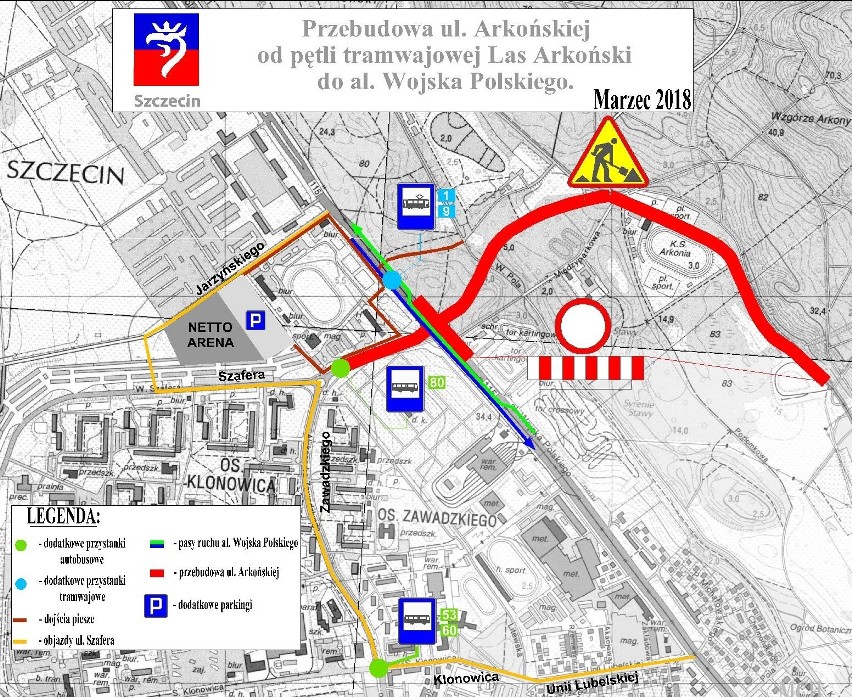 Przebudowa ulicy Arkońskiej i kolejne zmiany dla kierowców 