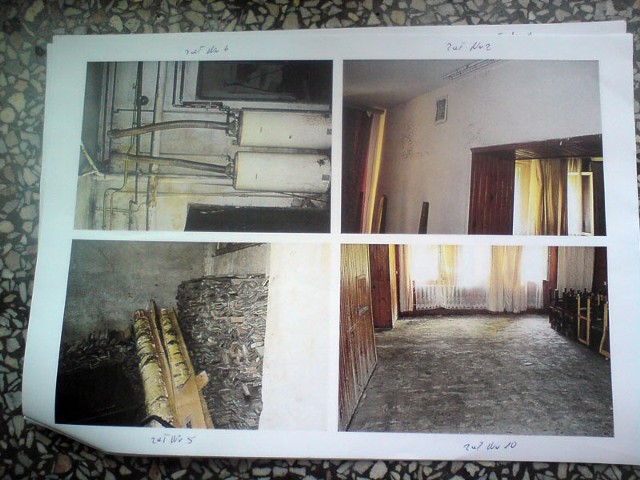 Zdjęcia dokumentujące zniszczenia z protokołu kontrolnego komisji rewizyjnej.