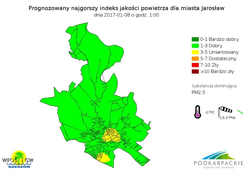 Za to w Jarosławiu jakość powietrza dziś jest dobra, co...