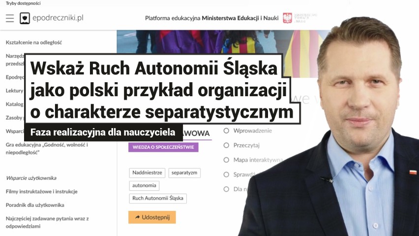 MEN uczy licealistów, że RAŚ to organizacja o charakterze...