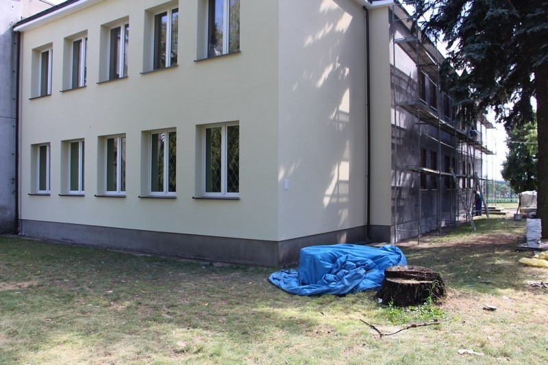 Trwa remont szkoły podstawowej we Wrzosie w gminie Przytyk.
