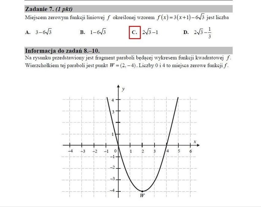 MATURA 2019 MATEMATYKA ODPOWIEDZI NOWA FORMUŁA. Matura z matematyki