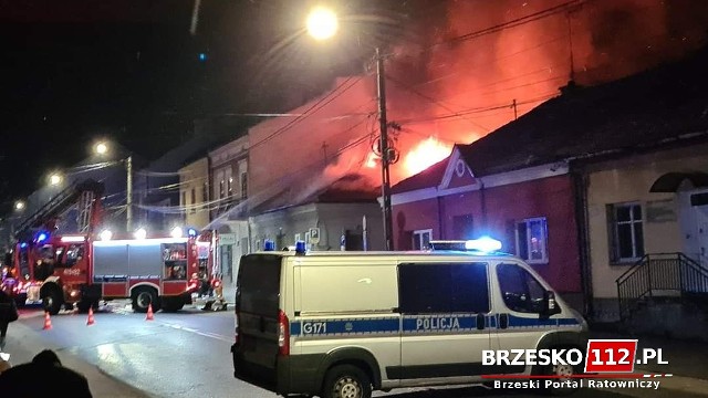 Pożar domu przy ulicy Kościuszki w Brzesku, 21.03.2021