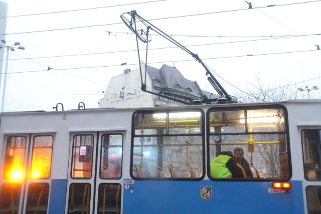 Awaria trakcji tramwajowej we Wrocławiu. Zdjęcie ilustracyjne