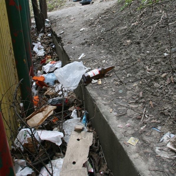 Za przystankiem przy ulicy Jana Pawła II zrobiło się dzikie wysypisko śmieci. Dlaczego służby porządkowe tam nie zaglądają?