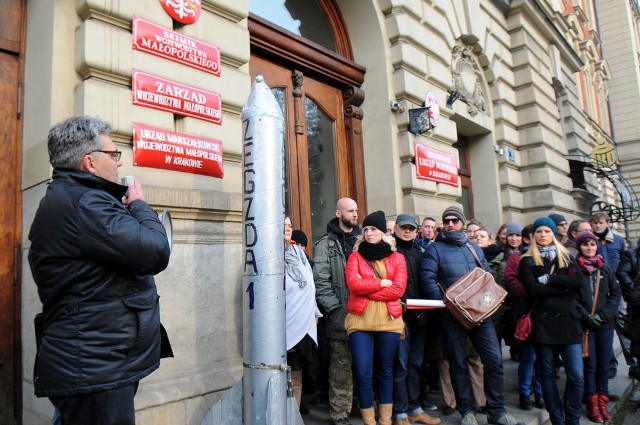 W happeningu wzięło udział ponad trzydziestu związkowców