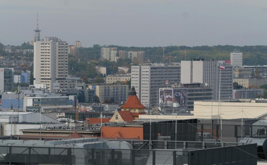 Panorama Katowic z wieżowca przy ul. Francuskiej 70.