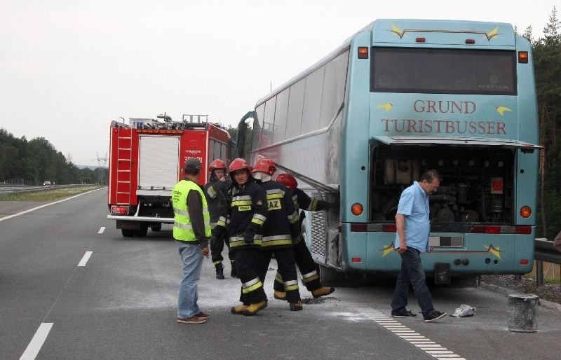 Pożar autobusu na obwodnicy Kielc