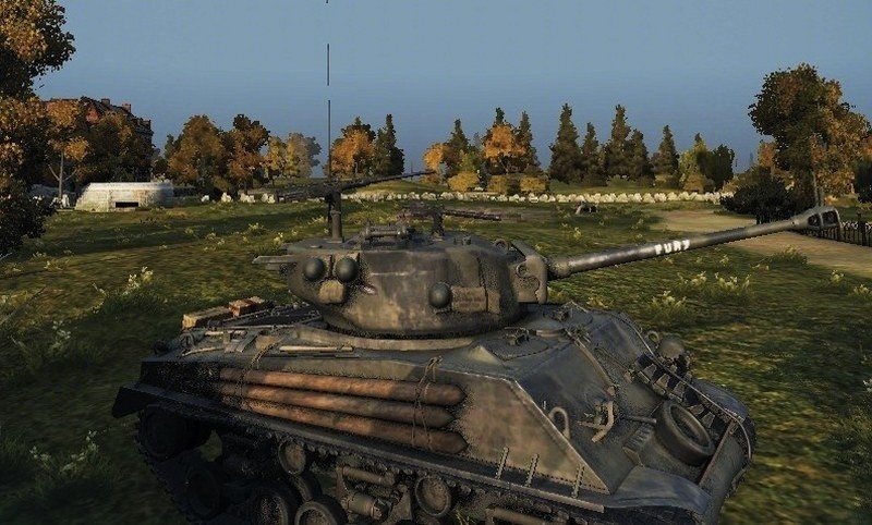 Sherman "Fury" podczas bitwy w grze "World of Tanks"