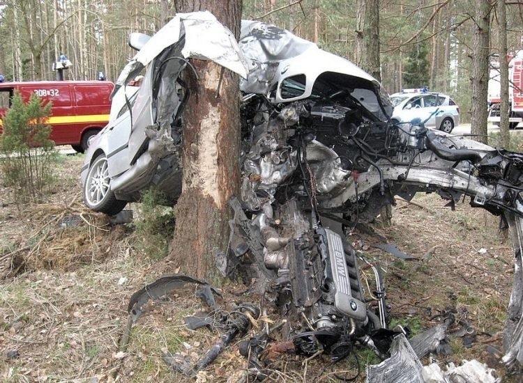 Żywkowo. Wypadek Bmw. Auto Przeleciało Przez Las I Wbiło Się W Drzewo (Zdjęcia) | Kurier Poranny