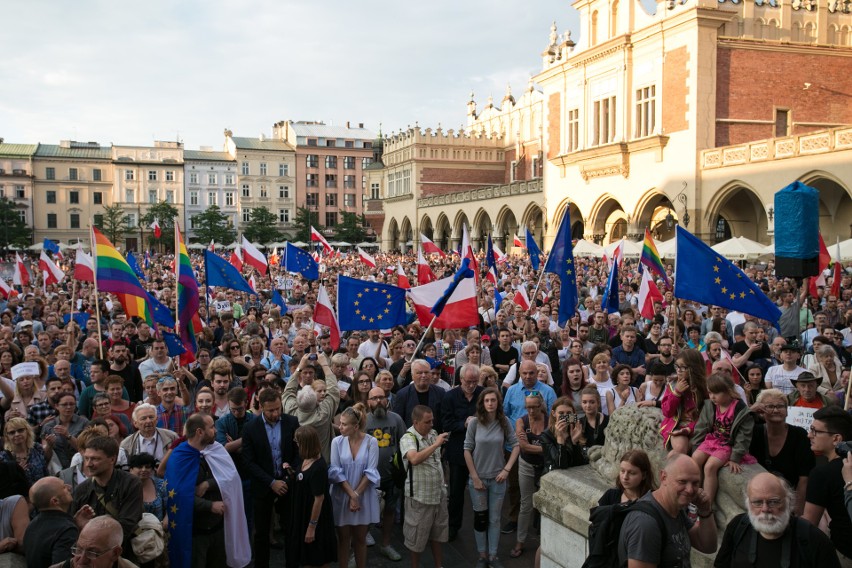 24 lipca 2017. Protest w obronie niezależności sądów na...