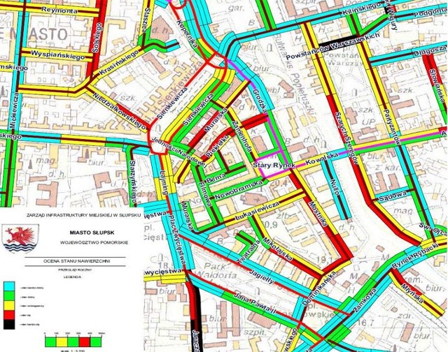 Co roku w grudniu ZIM zamawia mapę stanu ulic. To centrum miasta na aktualnej mapie