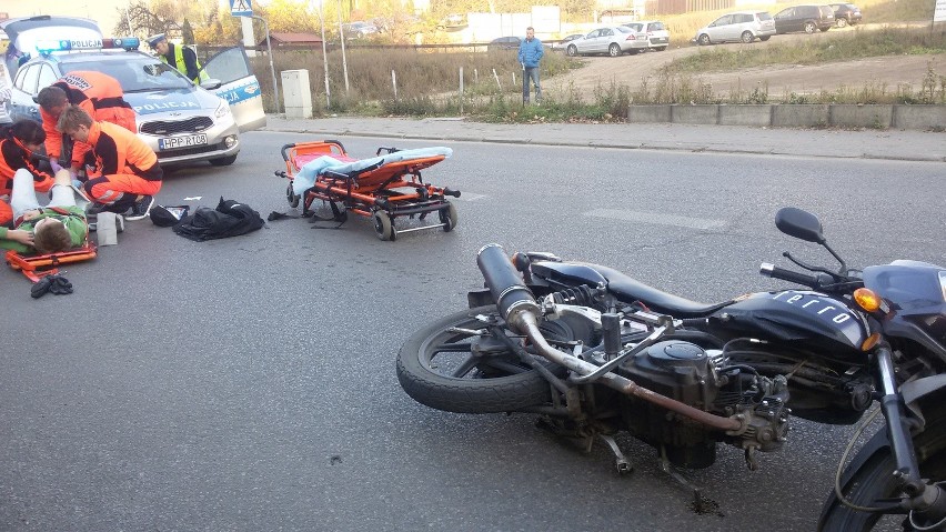 Wypadek motocyklisty w Rybniku