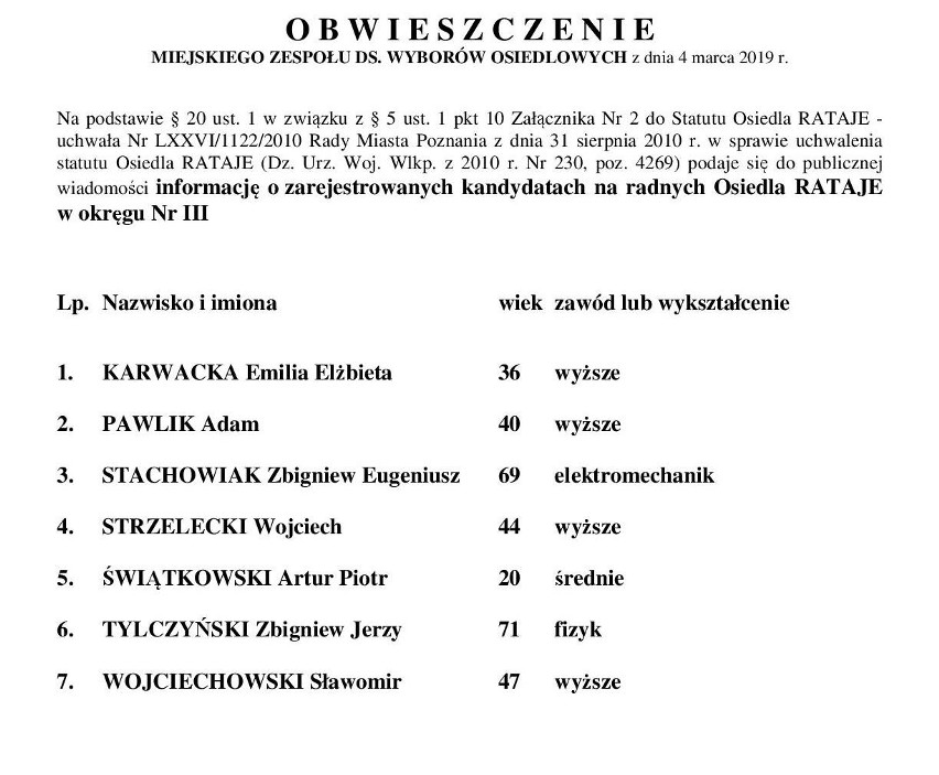 Wybory do rad osiedli w Poznaniu odbędą się w niedzielę, 24...