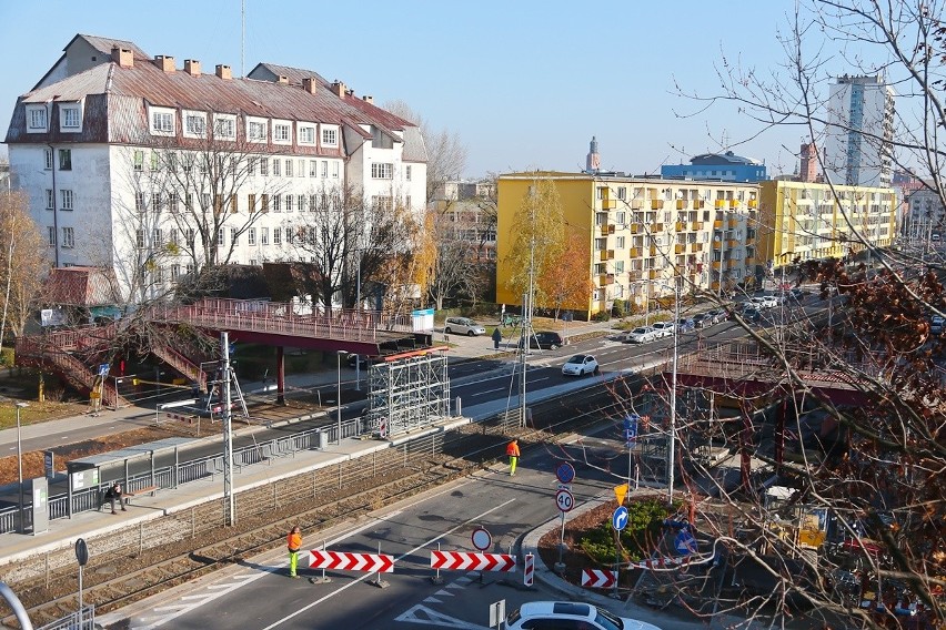 Rozbiórka kładki nad ulicą Grabiszyńską