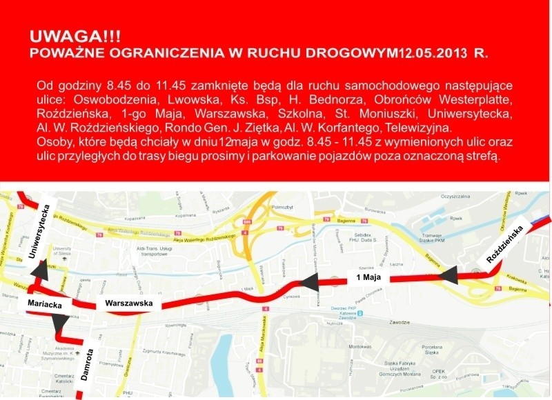 Silesia Marathon 2013 startuje w niedzielę [ZAMKNIĘTE ULICE + MAPKI]