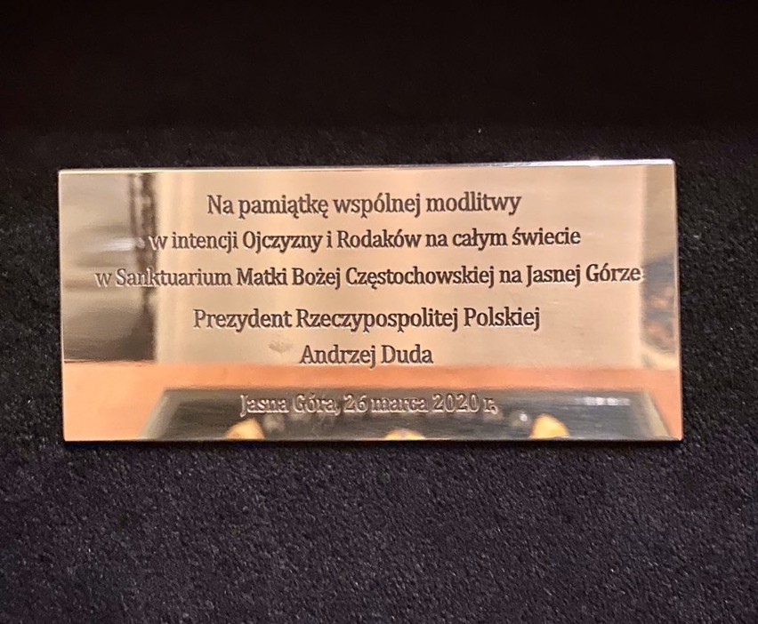 Prezydent Andrzej Duda odwiedził Jasną Górę, 26 marca 2020...