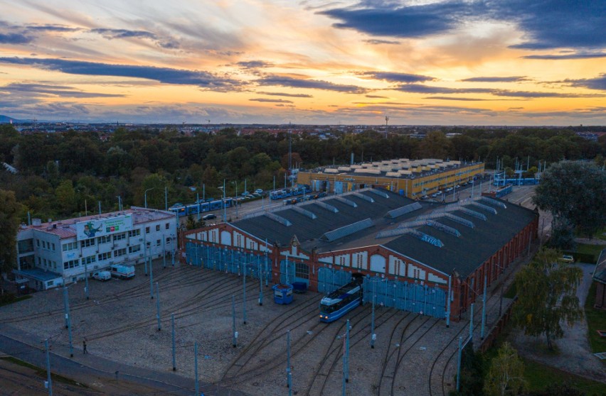 Zajezdnia Borek we Wrocławiu, widok z lotu ptaka