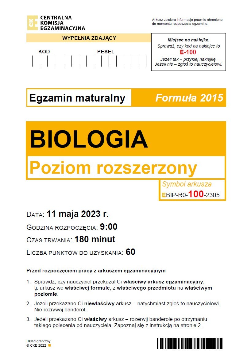 Matura z biologii w formule 2015, poziom rozszerzony. Arkusz CKE i przykłady odpowiedzi. Egzamin dla uczniów po gimnazjum za nami