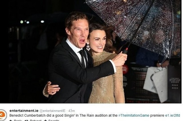 Keira Knightley i Benedict Cumberbatch (fot. screen z Twitter.com)