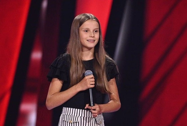 Daria Malicka podczas "przesłuchań w ciemno" w programie The Voice Kids.