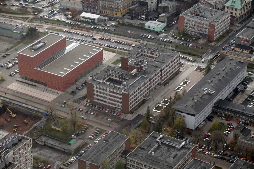 Katowice, biblioteka akademicka, Uniwersytet Śląski, wykop...