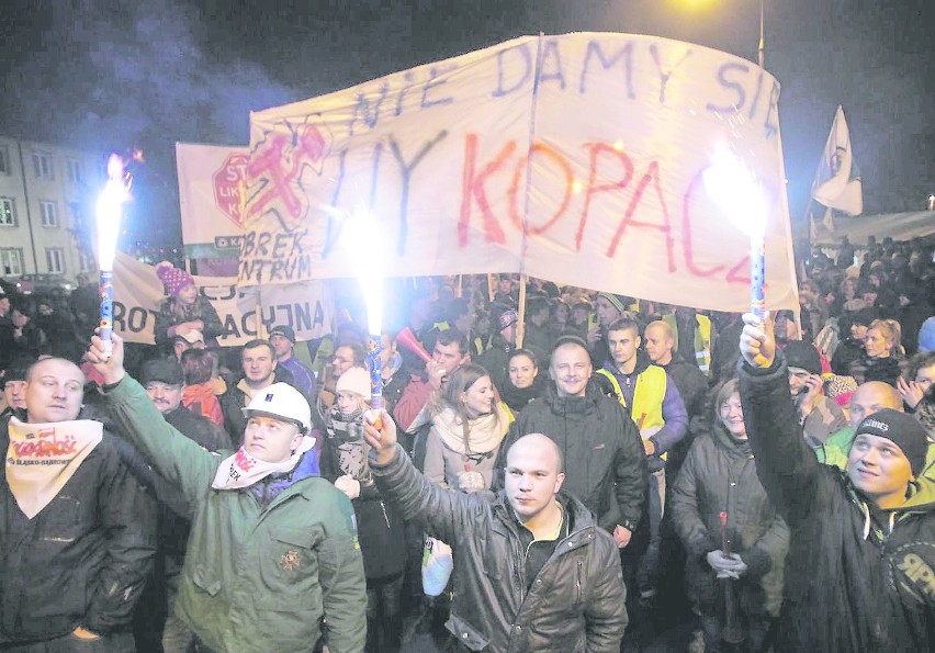 Protest górników