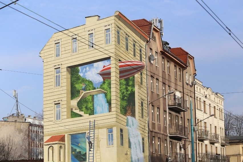 Mural 3D w Katowicach pojawił się na ścianie kamienicy na...