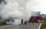 Pożar na autostradzie A4. Spłonęła ciężarówka z dywanami [WIDEO]