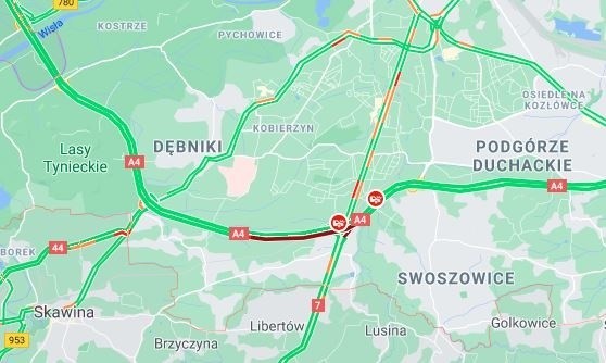Kraków. Wypadek na obwodnicy autostradowej. Zderzyły się trzy samochody