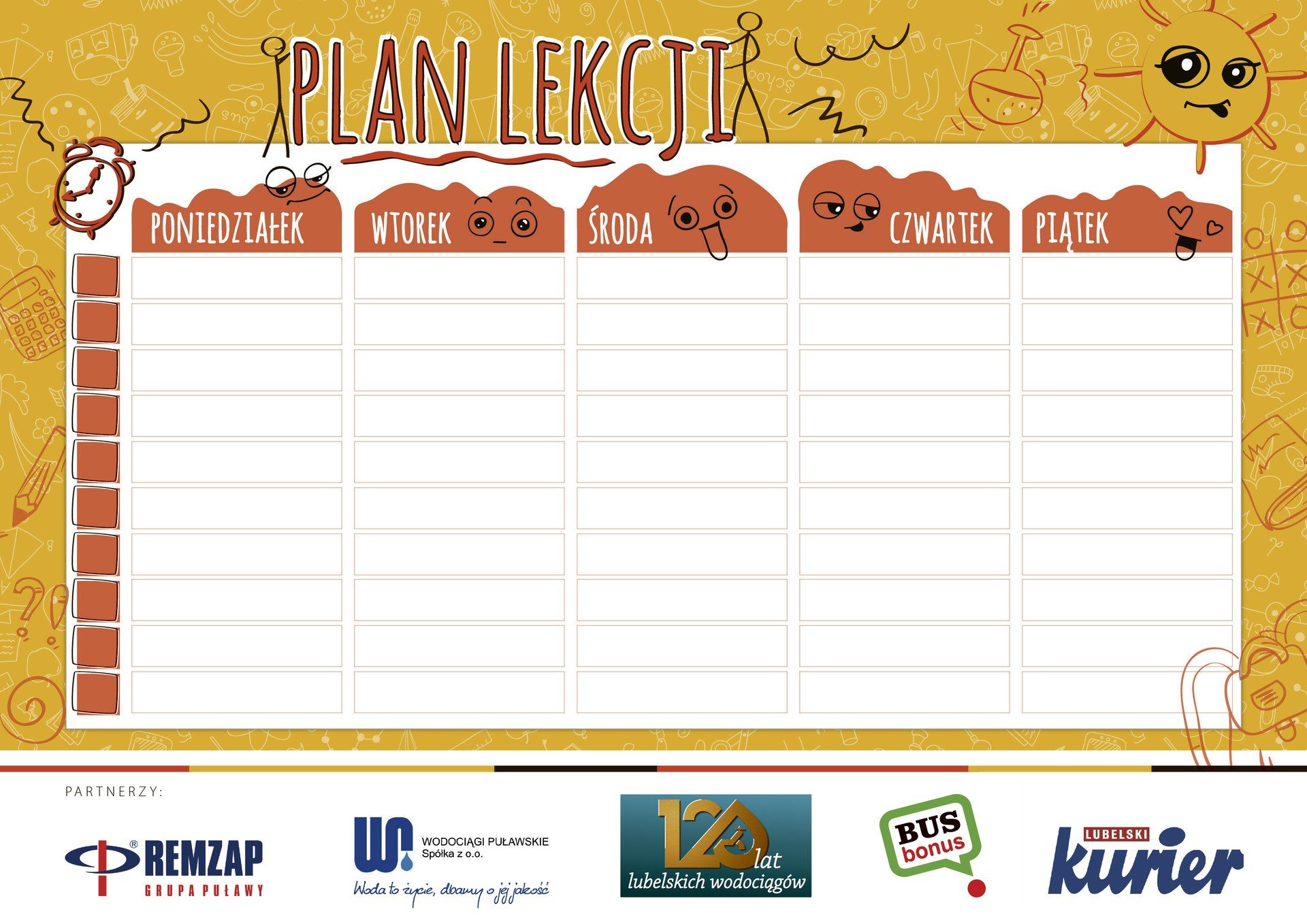 Plan lekcji razem Kurierem dla uczniów na początek roku szkolnego