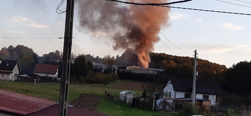 Pożar w sortowni w Wolicy - zdjęcia pani Iwony