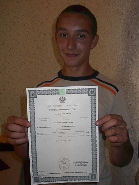 Krystian Adydan, absolwent Zespołu Szkół Ekonomicznych w Staszowie,