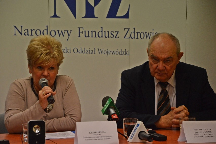 Jolanta Kręcka, dyrektor NFZ w Łodzi oraz prof. Krzysztof...