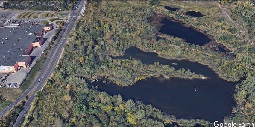 Fordońskie glinianki widziane w programie Google Earth